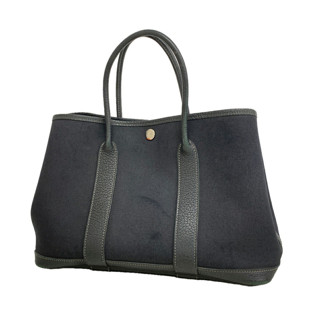 Hermes Garden TPM Toile Officier Black Tote Bag (□O stamp) - Ladies